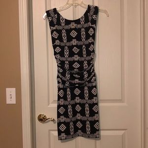 black and white print dress